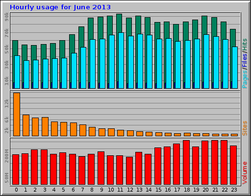 Hourly usage for June 2013