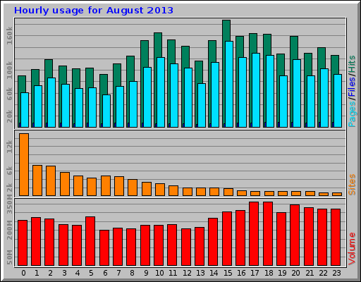 Hourly usage for August 2013